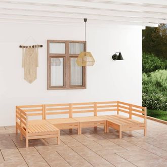 vidaXL Juego De Muebles De Jard&iacute;n 6 Piezas Madera Maciza De Pino Vidaxl