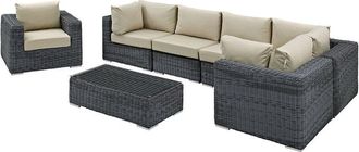 ModWay Summon 7-Piece Outdoor Patio Sunbrella Sectional Set