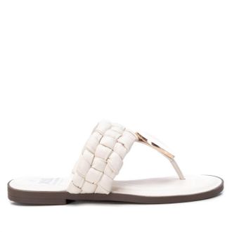 Xti Womens Flat Flip Flop Sandals In Open White