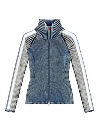 Diesel M-Estrella striped high-neck jacket - Blue
