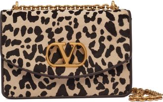 Valentino Garavani Vain VLOGO Genuine Calf Hair Shoulder Bag in Testa Di Moro/Oak Brown at Nordstrom