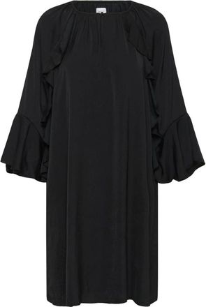 Saint Tropez Kleedjes, Dames, Zwart, XS, Zwarte Jurk Melanie SZ Model