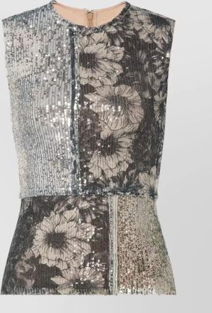 Maison Margiela sleeveless dress draped skirt sequin floral