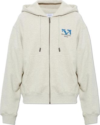 Off-white Arrow Hoodie - Heren - Vesten met rits - Grijs - 2XL - Katoen - Hoodies & sweatvesten