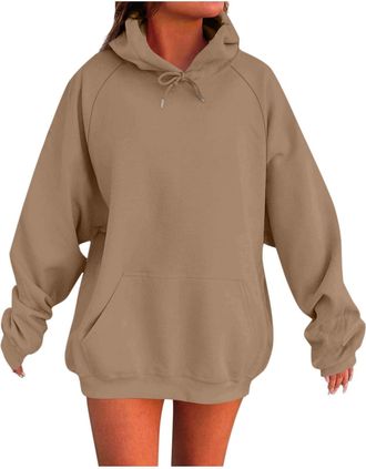 Generic Hoodies for Women Uk Casual Fashion Long Sleeve Loose Fit Pullover Sweatshirt Plain Comfort Sport Fall Winter Travel Sweatshirts oversized jumper for 