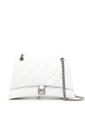 Balenciaga Borsa a spalla Crush trapuntata - Bianco