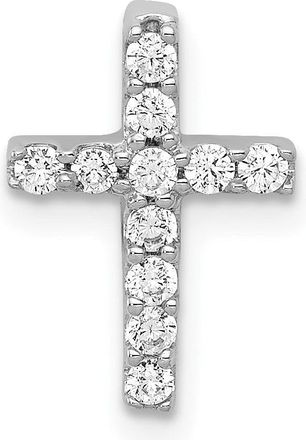 Diamond2Deal 14K White Gold Lab Grown Diamond Cross Pendant (0.19ct, VS, G-H)