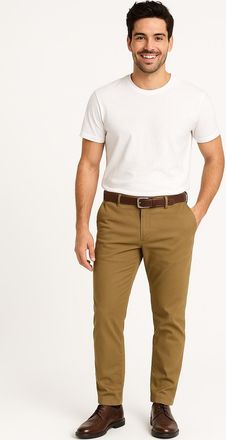 Jack & Jones Plus Size Chinohose JPSTMARCO FRANCO CHINO W BELT PLS, Herren, Gr. 40(XXXL), L&auml;nge 32, braun (elmwood), Web, Obermaterial: 98% Baumwolle, 2% Elasthan, JACK & JO