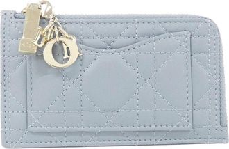 Dior Blue Leather Coin Purse/Coin Case (Pre-Owned)