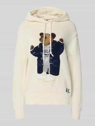 Polo Ralph Lauren Strickpullover aus reiner Baumwolle mit Kapuze in Offwhite, Gr&ouml;&szlig;e L