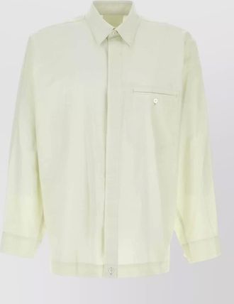 Homme Pliss&eacute; Issey Miyake cotton shirt button down collar pocket