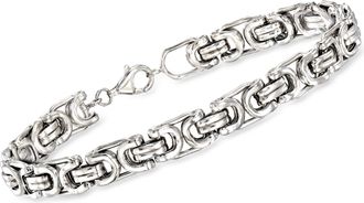 Ross-Simons Mens Sterling Silver Byzantine Box Link Bracelet