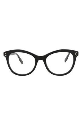 Alexander McQueen 51mm Cat Eye Optical Frames in Black Black Transparent at Nordstrom Rack