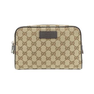 Gucci Gg Canvas Beige Brown Gg Canvas Leather Fanny Pack (Pre-Owned)