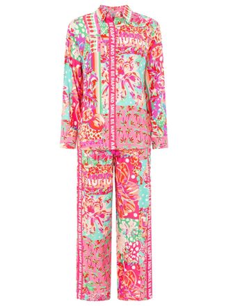 Zwillingsherz Shirtbluse ZWILLINGSHERZ Be Happy, Damen, Gr. SM (S/M), bunt (multi), Web, Obermaterial: 100% Viskose, gemustert, mehrfarbig, h&uuml;ftbedeckend, Blusen Sh