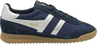 Gola Womens Tornado Lace Up Sneakers In Navy/silver