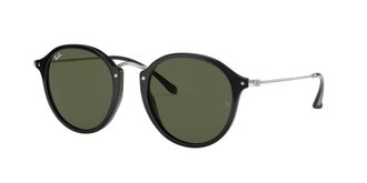 Ray-Ban RB2447 Sunglasses Bundle: RB 2447 ROUND 901 Round Black G-15 Green 49mm and Universal Anti-slip Silicone Leash