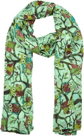 World of Shawls Ladies Womens Owl on Branch Print Scarf Wraps Shawl Maxi Soft Scarves (Mint)