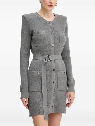 Liu Jo belted mini dress - women - Viscose/Polyester - M - Grey