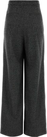Pantaloni Torino Womens Embroidered Wool Blend Wide-Leg Pant Grey Pantaloni Trousers
