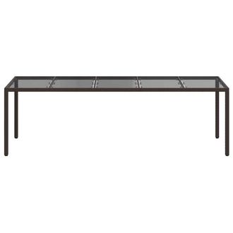 Berkfield Home Durable Garden Dining Table Brown 250x100x75 cm Poly Rattan | Size: 250 x 100 x 75 cm