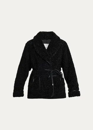 SIMKHAI Kimia Tie Waist Sherpa Jacket