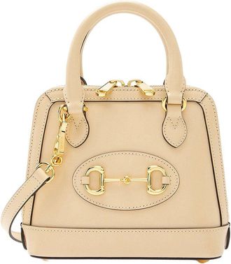 Gucci Beige Leather Horsebit 1955 Mini Satchel (Authentic Pre-Loved)
