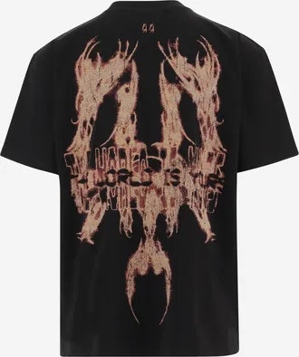44 Label Group Mens Cotton T-Shirt With Logo Print Black T-Shirts And Polos