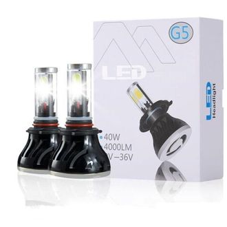Trade Shop TrAdE Shop Traesio - Coppia Lampade Led Fari Ricambio Kit H4 6000k G5 4000 Lumen Kit Canbus 40w