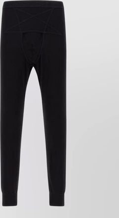 Rick Owens thermal knit trousers elastic waist rib cuffs