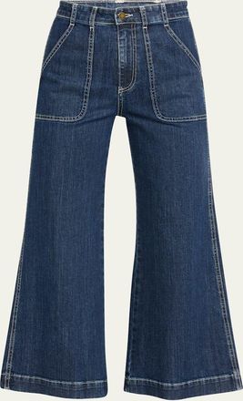 Ramy Brook Theodora Cropped Wide-Leg Jeans