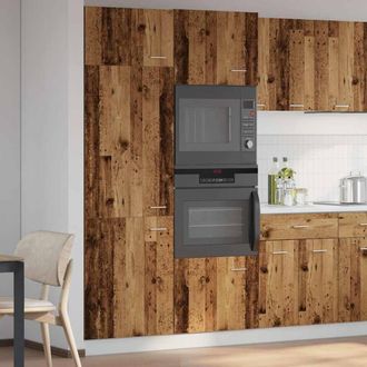 Berkfield Home Refrigerator Cabinet Lyon Old Wood 60x57x207 cm Engineered Wood in Brown | Size: 60 x 57 x 207 cm