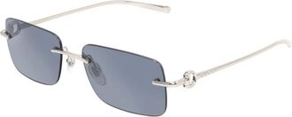 Gucci Sunglasses, male, Gray, 55 MM, Stylish Silver Blue Sunglasses