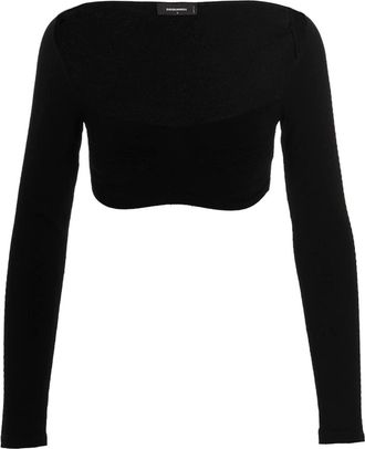 Dsquared2 Womens Ribbed Cropped Sweater