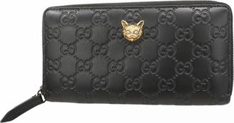 Gucci Black Leather Long Wallet (Bi-Fold) (Pre-Owned)