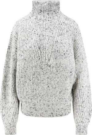 Isabel Marant Truien & Vesten, Dames, Grijs, XS, Katoen, Trui met Halve Rits
