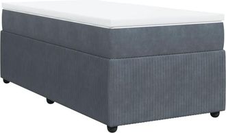 vidaXL Cama Box Spring Con Colch&oacute;n Terciopelo Gris Oscuro 90x200 Cm Vidaxl