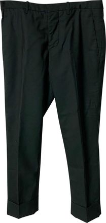 Marni Slim Fit Trousers in Green Wool
