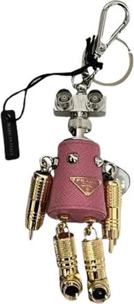 Prada Pre-owned Accessories, female, Pink, Size: ONE SIZE Pre-owned Leather Key-holder