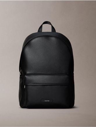 Calvin Klein Mens Pebble Round Backpack - Black