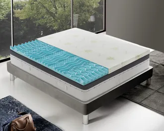 Materassi & Doghe Materassiedoghe - Topper Correttore Di Rigidit&agrave; In Memory Foam - Tessuto Allaloe Vera 140x190