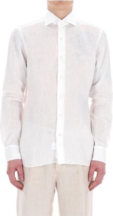 Barba Witte Linnen Dandylife Overhemd - Heren - Casual Overhemden - Wit - 4XL - Linnen - Overhemden