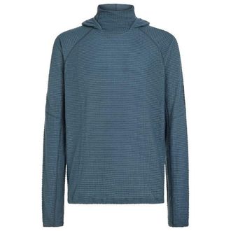 Icebreaker Merino 400 Realfleece Grid Blackridge Pullover Merinohoodie f&uuml;r Herren | blau