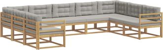 vidaXL Conjunto De Sof&aacute;s De Exterior 9 Uds. Blanco Y Gris Claro Vidaxl