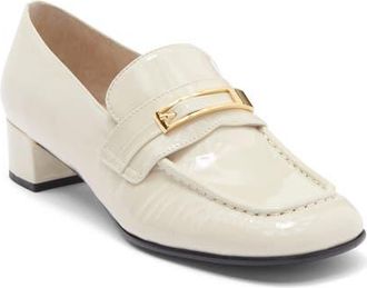 Jeffrey Campbell Book Smart Bit Loafer Pump in Ivory Crinkle Patent at Nordstrom, Size 5.5