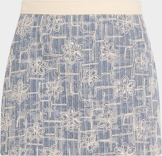 Ramy Brook Theodore Floral Embroidered Mini Skirt