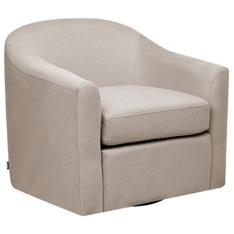 Beliani Beliani - Sill&oacute;n Giratorio De Tela Tapizado De Poli&eacute;ster Hidr&oacute;fugo Asiento Grueso Gris Pardo Magnor