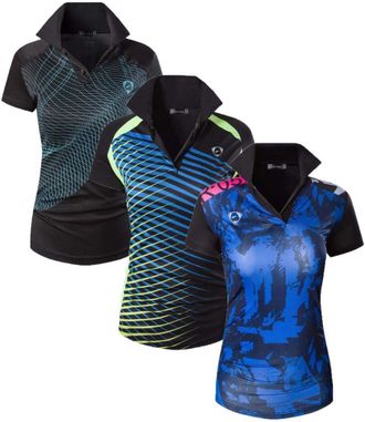 Jeansian Womens 3 Packs Sport Polo T-Shirt SWT270_273_277 Black M