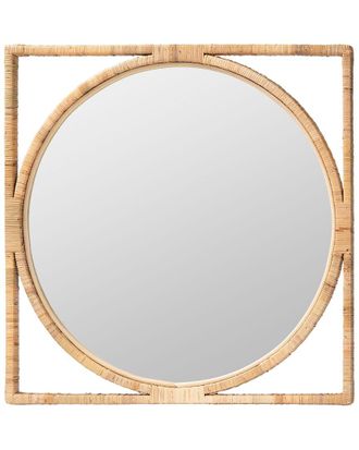 Baxton Studio Bayan Japandi Rattan Wall Mirror