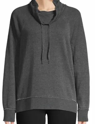 Calvin Klein Womens Performance Cowlneck Sweatshirt In Slate Heather